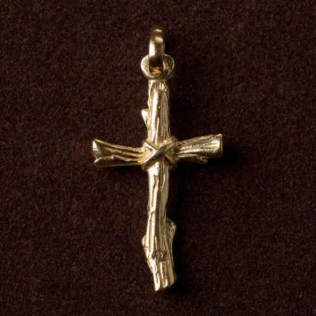 Bijou Croix Cep de vigne-Or 18k, pendentifs or 18 k  or jaune