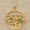 Bijou La Vigne-Pendentif Cep-30mm-Tsavorites et Saphirs jaunes, pendentifs or 18 k saphir, tsavorite jaune, vert