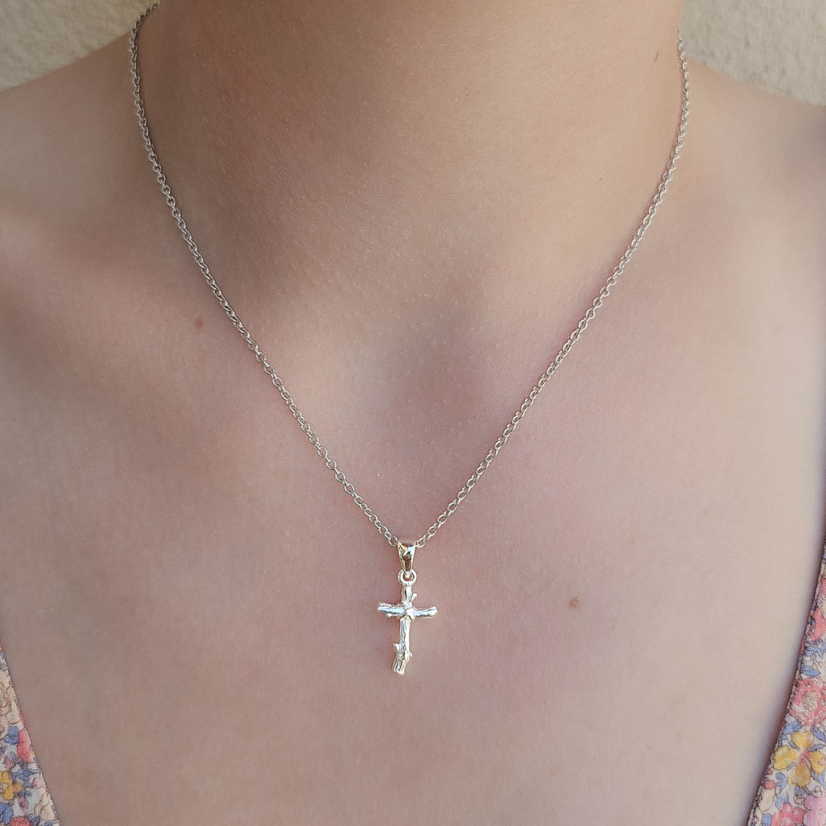 Bijou Croix Cep de vigne-Argent, pendentifs argent  argent