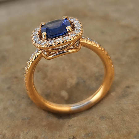 Bijou Bague Saphir bleu et Diamants, bagues or 18 k diamant, saphir blanc, bleu