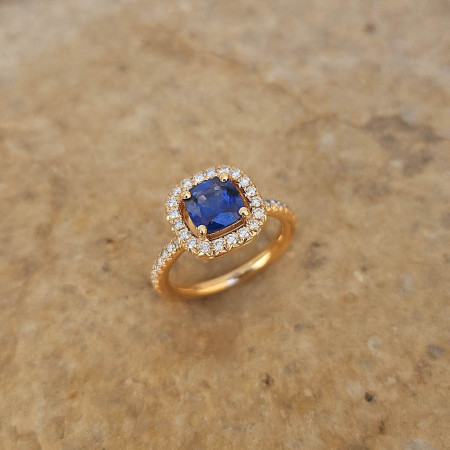 Bijou Bague Saphir bleu et Diamants, bagues or 18 k diamant, saphir blanc, bleu