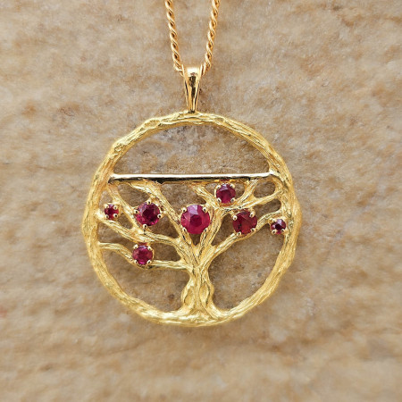 Bijou La Vigne-Pendentif Cep-30mm-Rubis, pendentifs or 18 k rubis rouge