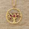 Bijou La Vigne-Pendentif Cep-30mm-Rubis, pendentifs or 18 k rubis rouge