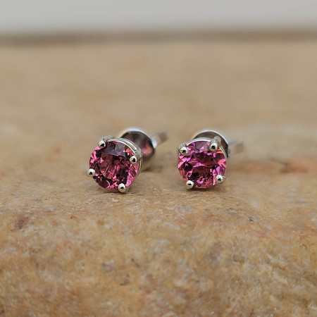 Bijou Boucles d'oreille-Tourmalines, boucles d'oreille or 18 k tourmaline rose