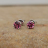 Bijou Boucles d'oreille-Tourmalines, boucles d'oreille or 18 k tourmaline rose