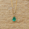 Bijou Pendentif Emeraude et Diamant-chaine Or jaune 18K, pendentifs sur chaîne or 18 k diamant, emeraude blanc, vert