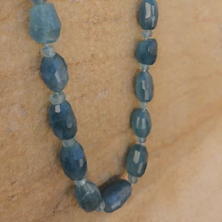 Bijou Collier Aigue-Marine, colliers argent aigue marine bleu
