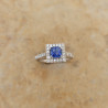 Bijou Bague Saphir bleu et Diamants, bagues or 18 k diamant, saphir blanc, bleu