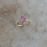 Bague en or jaune 18k sertie d'une tourmaline et diamants - serti perlé