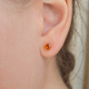 Bijou Boucles d'oreille-Saphirs orange, boucles d'oreille or 18 k saphir orange