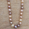 Collier perles eau douce multi-color avec fermoir argent