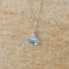 Aigue-marine montée en pendentif sur chaîne or blanc 18k