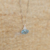 Pendentif aigue-marine et diamants sur chaîne or blanc 18k