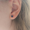 Bijou Boucles d'oreille-Saphirs bleus, boucles d'oreille or 18 k saphir bleu