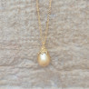 Pendentif grumes avec perle Gold sur chaine en or jaune 18k