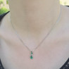 Bijou Pendentif Emeraude, Tsavorites et Diamants sur chaine Or 18k, pendentifs sur chaîne or 18 k diamant, emeraude
