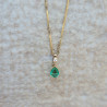 Un pendentif émeraude et diamant sur or jaune 18k